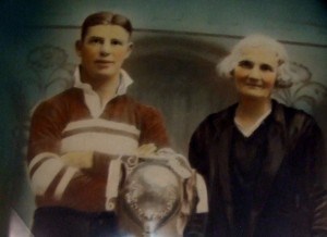 Bill Pinney with his grandmother at Temora about 1930