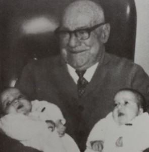 Bert Graham with his twin grand-daughters